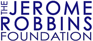 "The Jerome Robins Foundation" text in dark blue arranged in a horizontal rectangle.