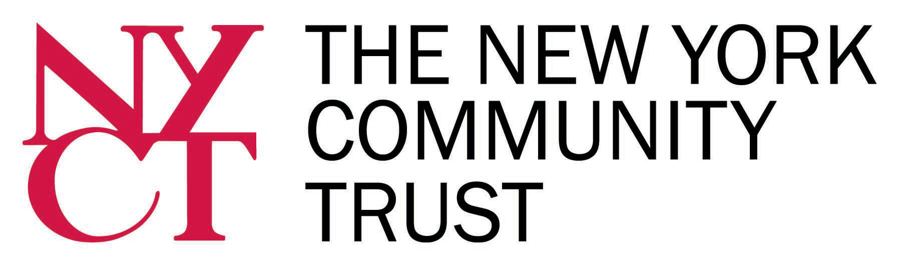 The New York Community Trust logo bright red and black font.